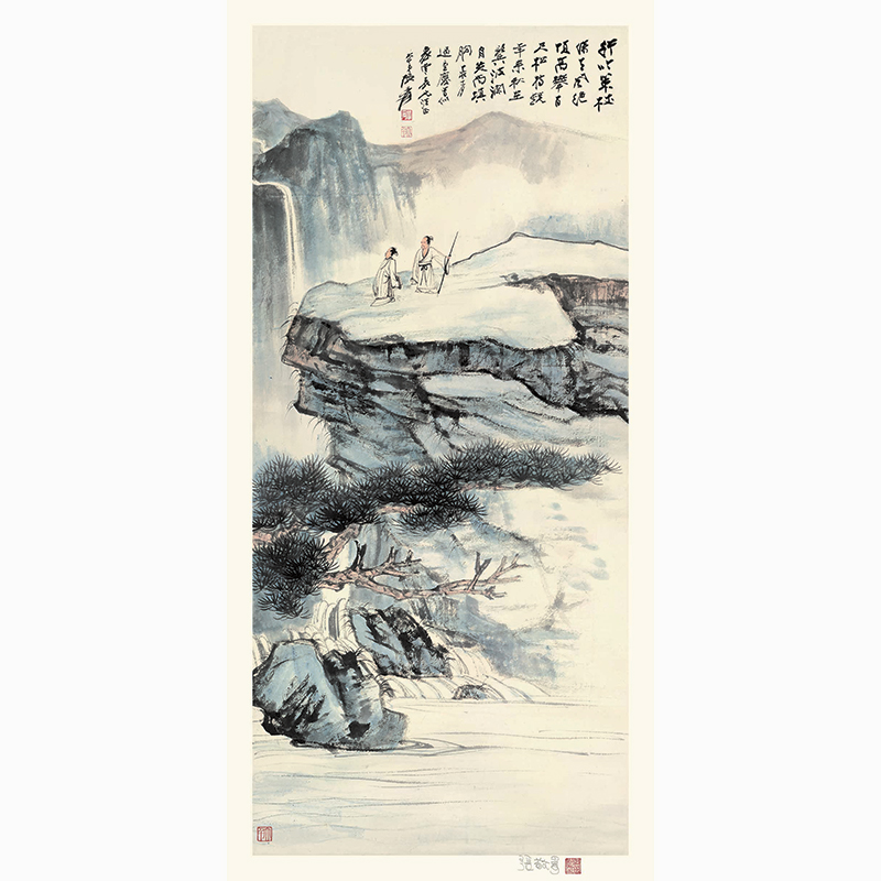 大千工笔山水与写意山水组合（组合赠送张大千嫡女张心庆四平尺书法一幅）